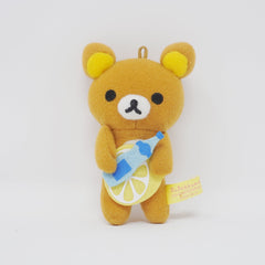 (No Tags, No Chain) 2012 Rilakkuma with Lemon Prize Plush Keychain - Happy Picnic Rilakkuma - San-X