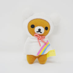 (No Tags, No Keychain) 2014 Rainbow Rilakkuma Hood Prize Plush Keychain - Teru Teru Mascot - San-X