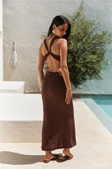 Moment Maker Midi Dress Brown