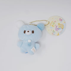 (Secondhand) Blue Sora-pon "Sky" Bear Plush Keychain - Pon Pon Kumapon Yell Japan